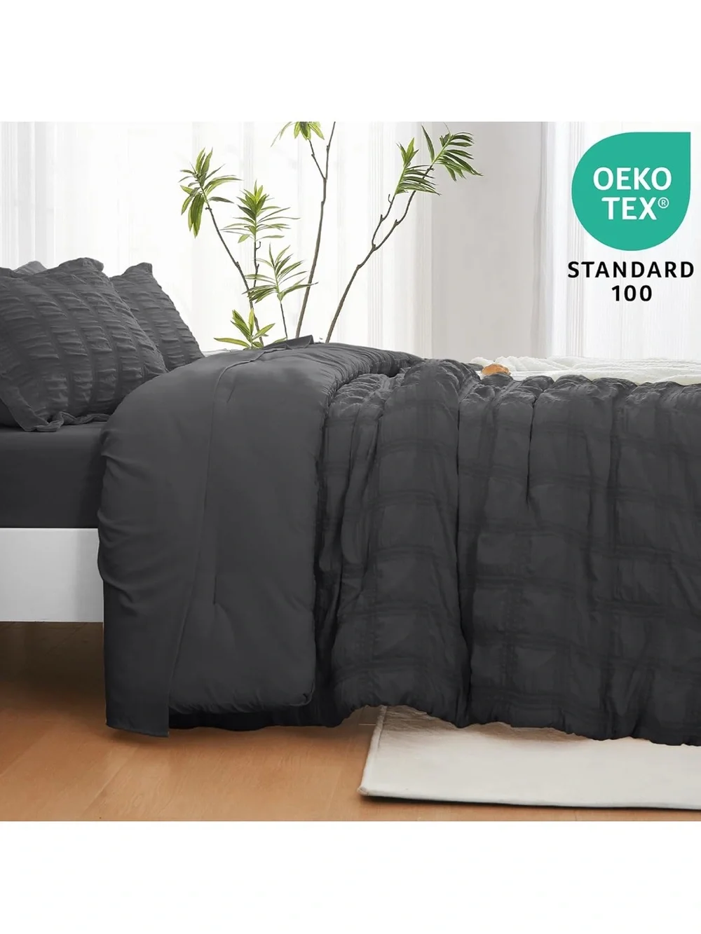 ⛱️7-Piece Seersucker Comforter & Bedding Set - Queen